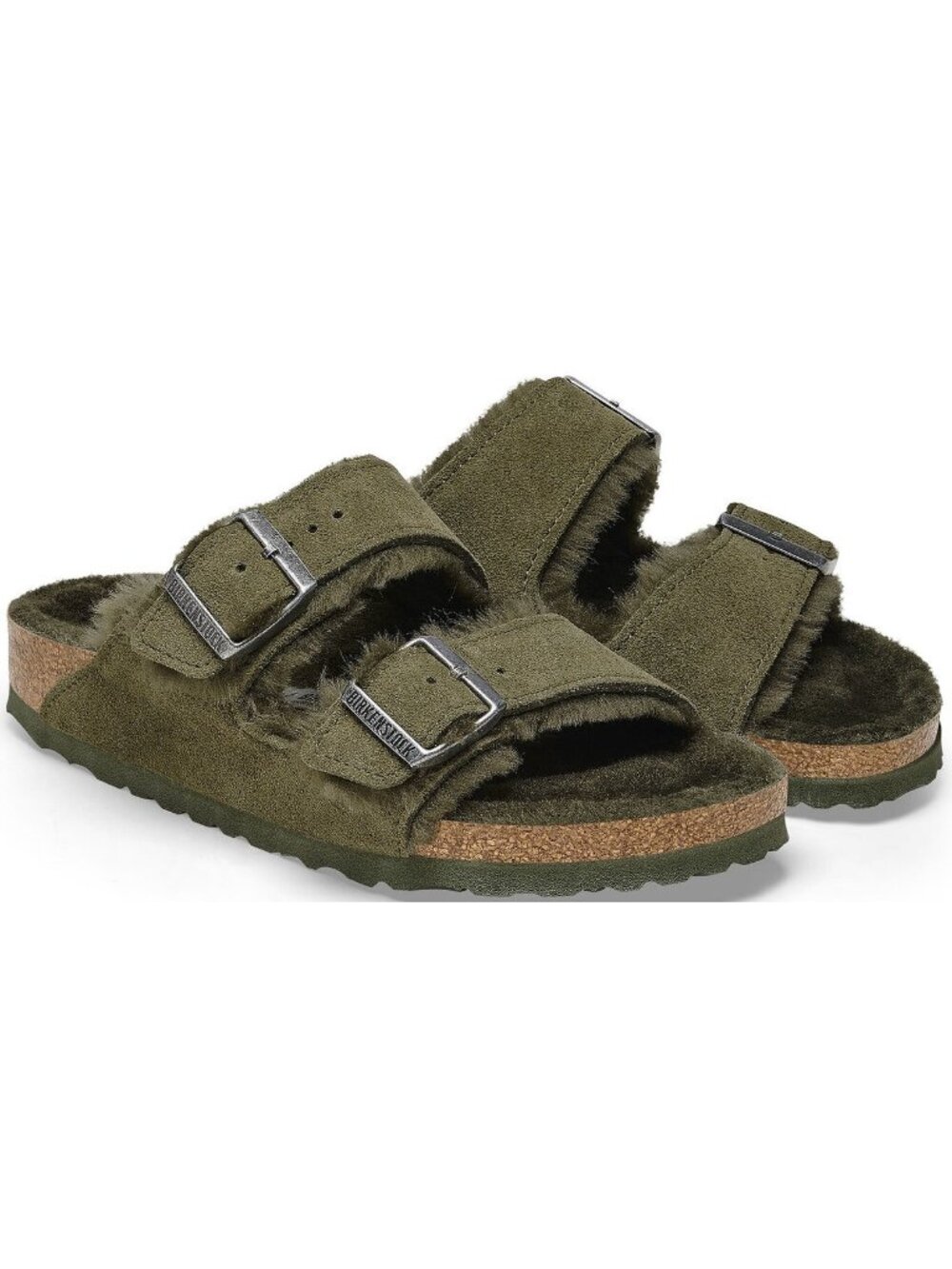 Birkenstock Arizona Shearling Green Sandals Size EU 41 Size US 10 New In Box